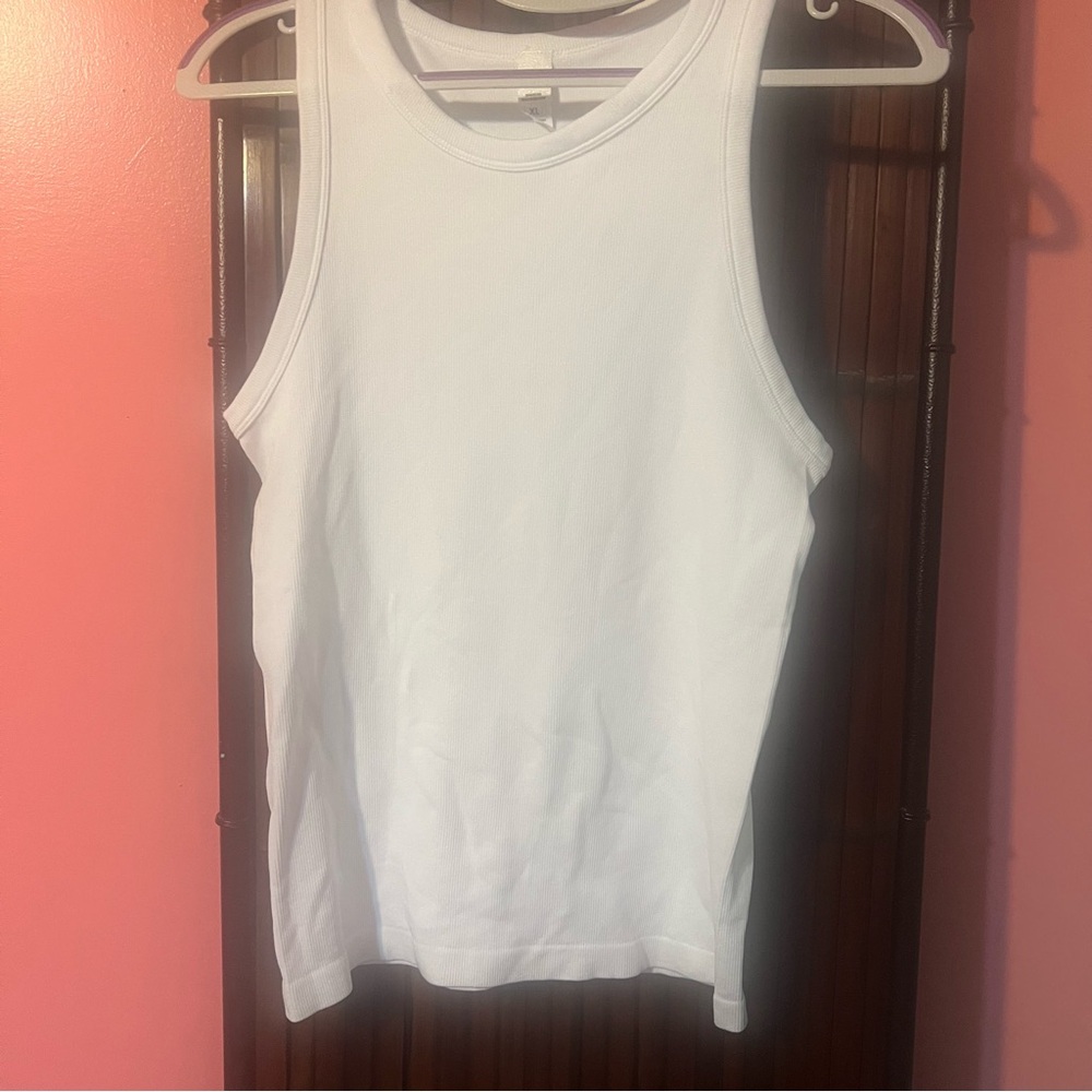 90 Degree by Reflex White Sleeveless Women's Ribbed Tank Top